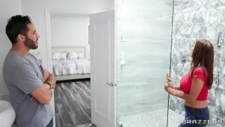 Cheeky Guy Damon Dice Spying On His Stepmom Alexis Fawx In The Shower