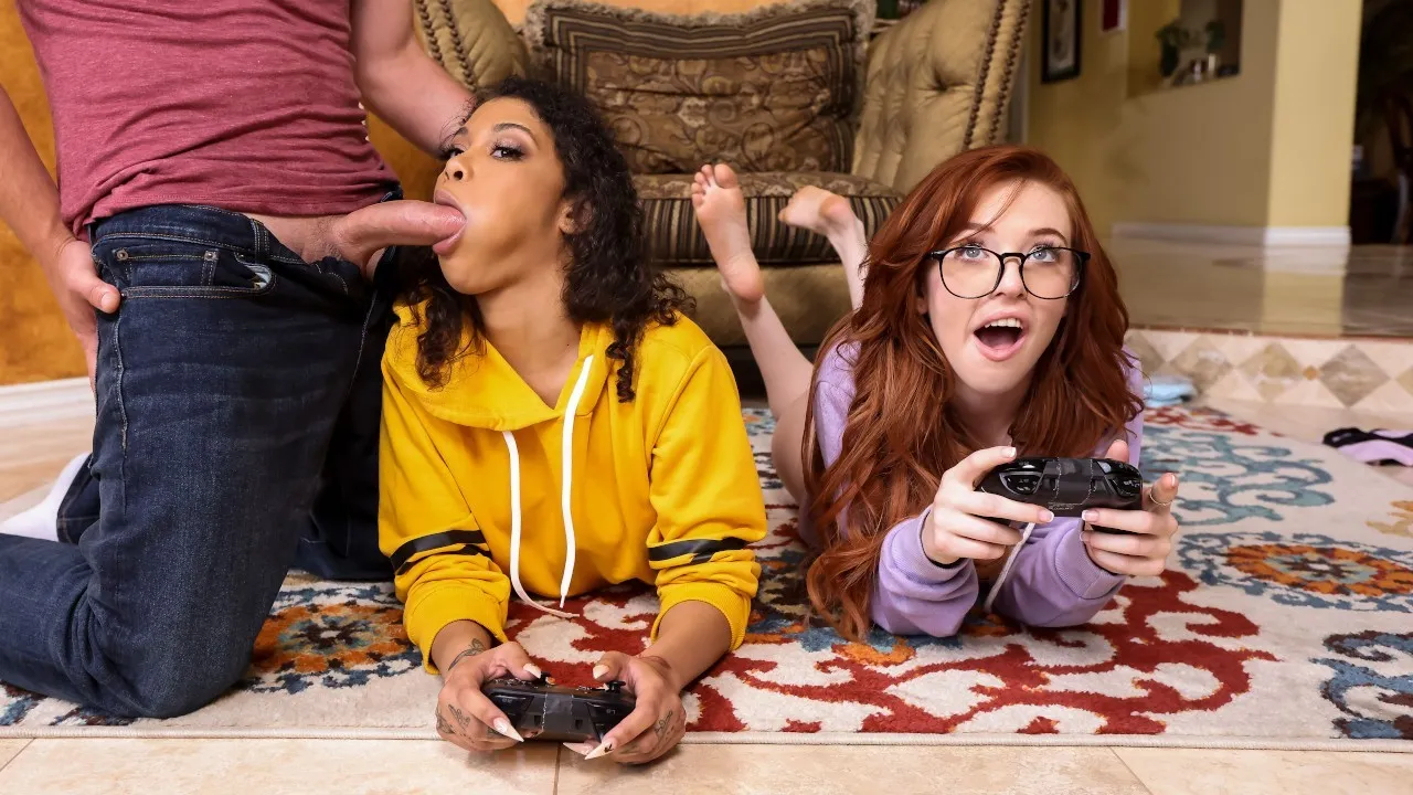 Gamer Girl Threesome Action – BrazzersExxtra – Jeni Angel And Madi Collins