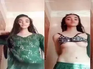 Slim Paki Girl Stripping To Nude Selfie
