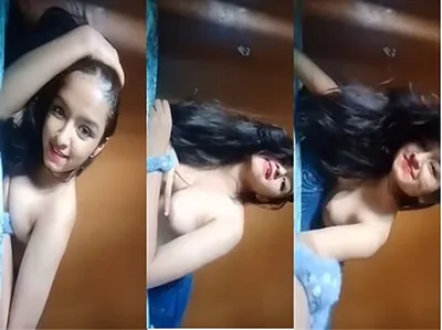 Watch Cute Indian Girl Play With Her Boob