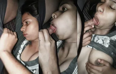 North Indian Wife Boobs Pressing And Blowjob