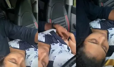 Cute Indian Girl Boobs Pressing By Lover Car