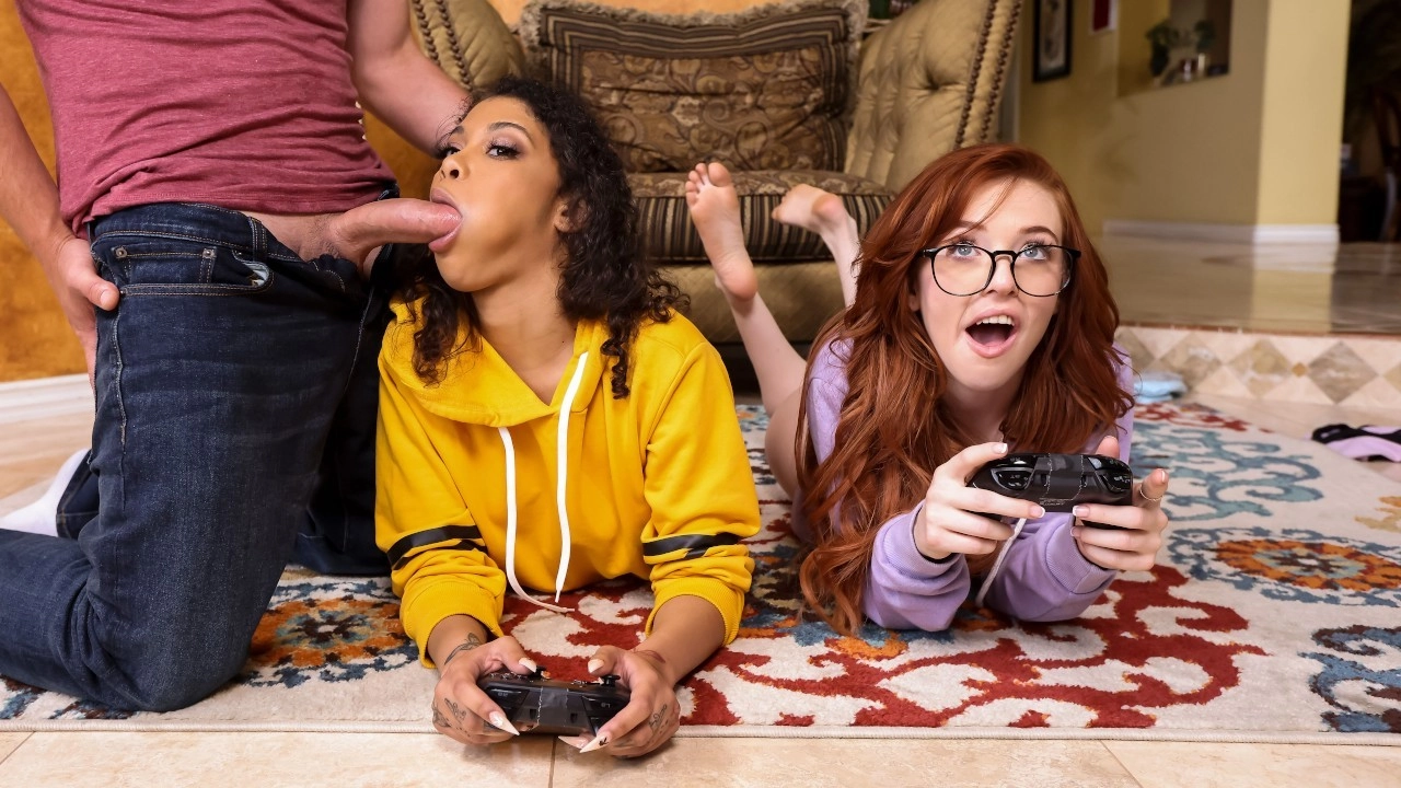 Gamer Girl Threesome Action – BrazzersExxtra – Jeni Angel And Madi Collins