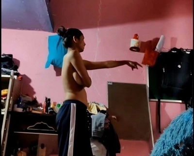 Extremely Cute Babe Changing Clothes & Brother Come 2 More Clip