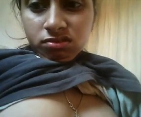 Collage girl showing her cute boobs