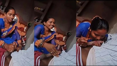 Indian Wife In Blue Saree Sucking Her Newly Married Husband Watch Online